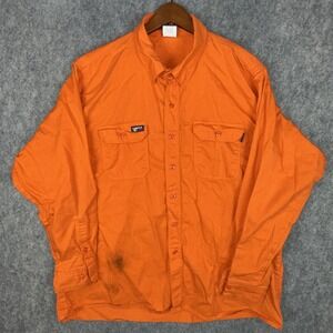LAPCO Button-Up Men XXL Orange IORA7 Moisture Management Workwear FR HRC 2